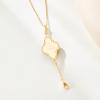 imageCicy Bell Four Leaf Clover Pendant Necklace for Women Lucky 18k Gold Plated Cubic Zirconia Trendy Dainty Long Y Necklace Jewelry GiftsGold