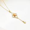 imageCicy Bell Four Leaf Clover Pendant Necklace for Women Lucky 18k Gold Plated Cubic Zirconia Trendy Dainty Long Y Necklace Jewelry GiftsGold