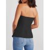imageCicy Bell Notched Neck Tube Tops Blazer Sleeveless Button Fitted Strapless Work Blazer VestBlack