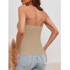 imageCicy Bell Notched Neck Tube Tops Blazer Sleeveless Button Fitted Strapless Work Blazer VestDark Khaki