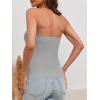 imageCicy Bell Notched Neck Tube Tops Blazer Sleeveless Button Fitted Strapless Work Blazer VestGrey