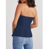 imageCicy Bell Notched Neck Tube Tops Blazer Sleeveless Button Fitted Strapless Work Blazer VestNavy