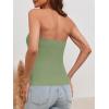 imageCicy Bell Notched Neck Tube Tops Blazer Sleeveless Button Fitted Strapless Work Blazer VestOlive Green