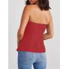 imageCicy Bell Notched Neck Tube Tops Blazer Sleeveless Button Fitted Strapless Work Blazer VestRed