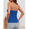 imageCicy Bell Notched Neck Tube Tops Blazer Sleeveless Button Fitted Strapless Work Blazer VestRoyal Blue