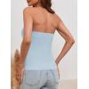 imageCicy Bell Notched Neck Tube Tops Blazer Sleeveless Button Fitted Strapless Work Blazer VestSky Blue