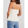 imageCicy Bell Notched Neck Tube Tops Blazer Sleeveless Button Fitted Strapless Work Blazer VestWhite