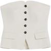 imageCicy Bell Notched Neck Tube Tops Blazer Sleeveless Button Fitted Strapless Work Blazer VestWhite