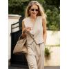 imageCicy Bell Womens 2 Piece Outfits V Neck Crop Vest Blazer and Wide Leg Suit Pants SetsApricot