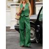 imageCicy Bell Womens 2 Piece Outfits V Neck Crop Vest Blazer and Wide Leg Suit Pants SetsDark Green