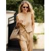 imageCicy Bell Womens 2 Piece Outfits V Neck Crop Vest Blazer and Wide Leg Suit Pants SetsKhaki