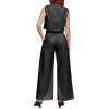 imageCicy Bell Womens 2 Piece Striped Outfits Sleeveless V Neck Blazer Vest and Loose Wide Leg Pants SuitBlack