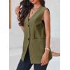 imageCicy Bell Womens Casual Sleeveless Blazers Dress Summer Open Front Work Office Long Vest BlazerGreen