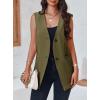 imageCicy Bell Womens Casual Sleeveless Blazers Dress Summer Open Front Work Office Long Vest BlazerGreen