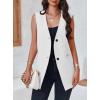 imageCicy Bell Womens Casual Sleeveless Blazers Dress Summer Open Front Work Office Long Vest BlazerWhite
