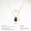 imageCicy Bell Womens Pendant Necklace Platinum Plated Cubic Zirconia Rectangular Paperclip Link Chain Adjustable Gifts 177 with 2 ExtenderBlack