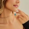 imageCicy Bell Womens Pendant Necklace Platinum Plated Cubic Zirconia Rectangular Paperclip Link Chain Adjustable Gifts 177 with 2 ExtenderBlue Topaz