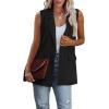imageCicy Bell Womens Sleeveless Blazer Vest Casual Open Front Single Button Summer Jacket with PocketsBlack