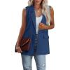 imageCicy Bell Womens Sleeveless Blazer Vest Casual Open Front Single Button Summer Jacket with PocketsBlue