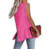 imageCicy Bell Womens Sleeveless Blazer Vest Casual Open Front Single Button Summer Jacket with PocketsHot Pink