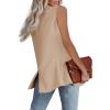 imageCicy Bell Womens Sleeveless Blazer Vest Casual Open Front Single Button Summer Jacket with PocketsKhaki