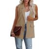 imageCicy Bell Womens Sleeveless Blazer Vest Casual Open Front Single Button Summer Jacket with PocketsKhaki