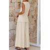 imageCicy Bell Womens Summer 2 Piece Outfits Button Front V Neck Vest and High Waisted Wide Leg Pants SetsBeige