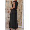 imageCicy Bell Womens Summer 2 Piece Outfits Button Front V Neck Vest and High Waisted Wide Leg Pants SetsBlack