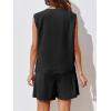 imageCicy Bell Womens Summer Blazer Vest 2 Piece Sets V Neck Sleeveless Button Down Waistcoat and High Waisted Work Suit Short SetBlack