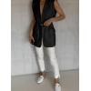 imageCicy Bell Womens Work Casual Sleeveless Blazer Vest Fashion Open Front Lapel Elastic Waist Blazer Jackets with PocketsBlack