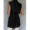 imageCicy Bell Womens Work Casual Sleeveless Blazer Vest Fashion Open Front Lapel Elastic Waist Blazer Jackets with PocketsBlack