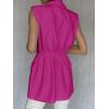 imageCicy Bell Womens Work Casual Sleeveless Blazer Vest Fashion Open Front Lapel Elastic Waist Blazer Jackets with PocketsRose Red