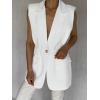 imageCicy Bell Womens Work Casual Sleeveless Blazer Vest Fashion Open Front Lapel Elastic Waist Blazer Jackets with PocketsWhite