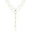 imageCicy Bell 18k Gold Plated Y Shaped Pendant Necklace for Women Butterfly Dainty Bead Chain Drop Necklace Trend Jewelry Gift 177quot  19quot ExtenderStyle BGold