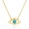 imageCicy Bell Evil Eye Necklace for Women 18k Gold Plated Pendant Necklace Cubic Zirconia Turquoise Dainty Trend Jewelry Gift 161quot  19quot ExtenderStyle FGold