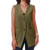imageCicy Bell Womens Casual Sleeveless Blazers Dress Summer Open Front Work Office Long Vest BlazerGreen