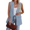 imageCicy Bell Womens Sleeveless Blazer Vest Casual Open Front Single Button Summer Jacket with PocketsLight Blue