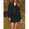 imageCicy Bell Womens 2 Piece Outfits Cropped Blazer Casual Double Breasted Suit Jackets and Mini Skirt SetsBlack