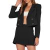 imageCicy Bell Womens 2 Piece Outfits Cropped Blazer Casual Double Breasted Suit Jackets and Mini Skirt SetsBlack