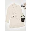imageCicy Bell Womens 2 Piece Outfits Cropped Blazer Casual Double Breasted Suit Jackets and Mini Skirt SetsCreamy White