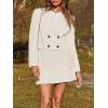 imageCicy Bell Womens 2 Piece Outfits Cropped Blazer Casual Double Breasted Suit Jackets and Mini Skirt SetsCreamy White