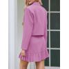 imageCicy Bell Womens 2 Piece Outfits Cropped Blazer Casual Double Breasted Suit Jackets and Mini Skirt SetsPink