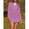imageCicy Bell Womens 2 Piece Outfits Cropped Blazer Casual Double Breasted Suit Jackets and Mini Skirt SetsPink