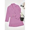 imageCicy Bell Womens 2 Piece Outfits Cropped Blazer Casual Double Breasted Suit Jackets and Mini Skirt SetsPink