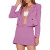 imageCicy Bell Womens 2 Piece Outfits Cropped Blazer Casual Double Breasted Suit Jackets and Mini Skirt SetsPink