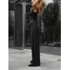 imageCicy Bell Womens 2 Piece Outfits V Neck Tie Waist Blazer Vest and Wide Leg Business Casual Suit Pants SetsBlack