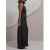 imageCicy Bell Womens 2 Piece Outfits V Neck Tie Waist Blazer Vest and Wide Leg Business Casual Suit Pants SetsBlack