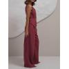 imageCicy Bell Womens 2 Piece Outfits V Neck Tie Waist Blazer Vest and Wide Leg Business Casual Suit Pants SetsBurgundy
