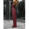 imageCicy Bell Womens 2 Piece Outfits V Neck Tie Waist Blazer Vest and Wide Leg Business Casual Suit Pants SetsBurgundy