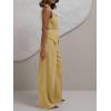 imageCicy Bell Womens 2 Piece Outfits V Neck Tie Waist Blazer Vest and Wide Leg Business Casual Suit Pants SetsKhaki